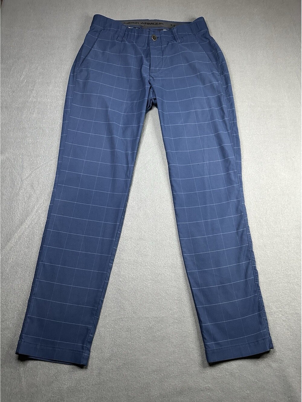Under Armour Mens Tech Golf Pants Blue Size 30x30 Performance Lightweight Plaid